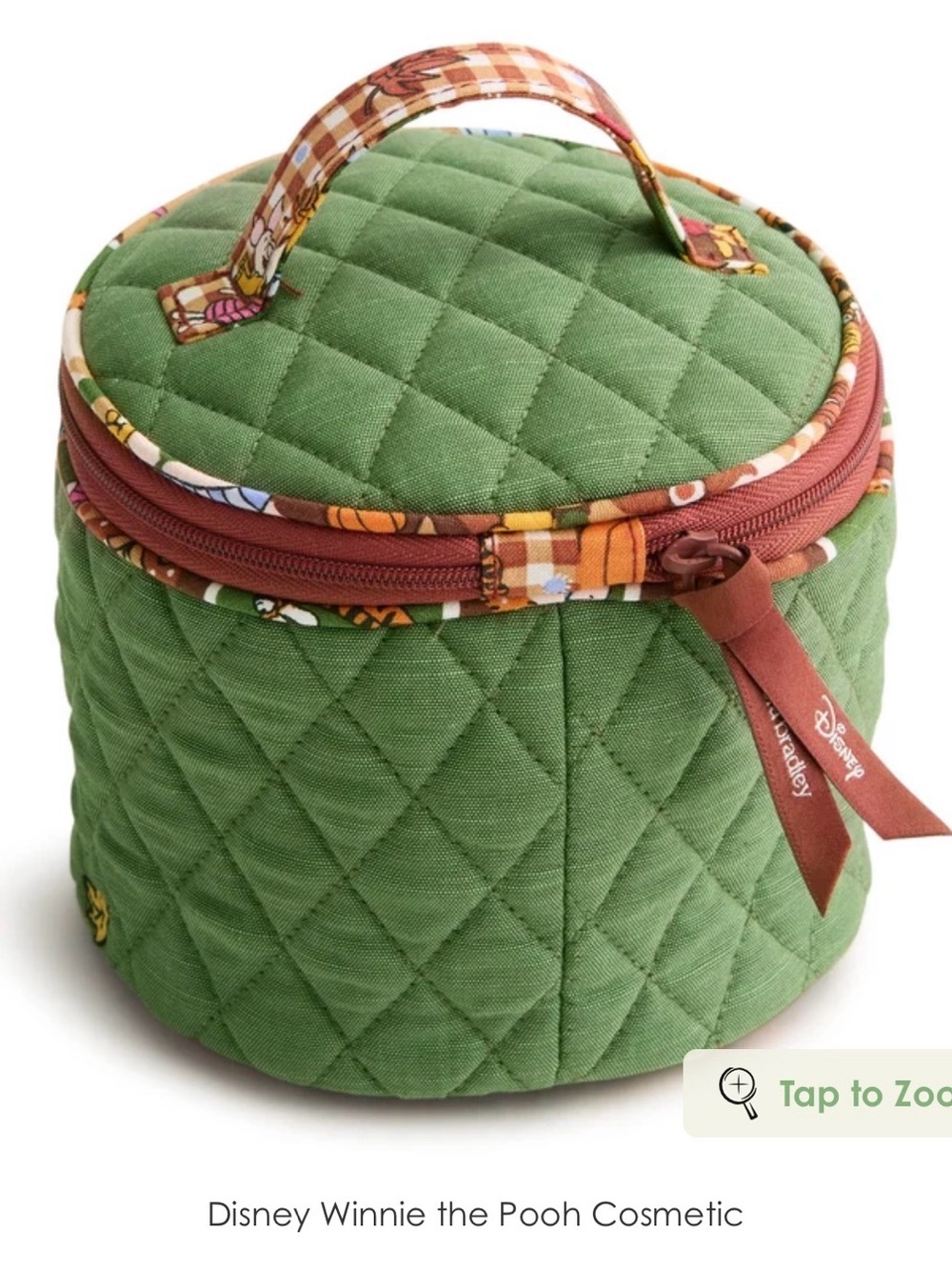 Vera Bradley Disney Winnie the Pooh Autumn Adventure Green Cosmetic Bag - Picture 2 of 10